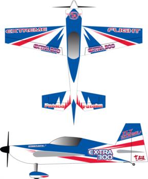 Extreme Flight Extra blue-white-red Graphic Package